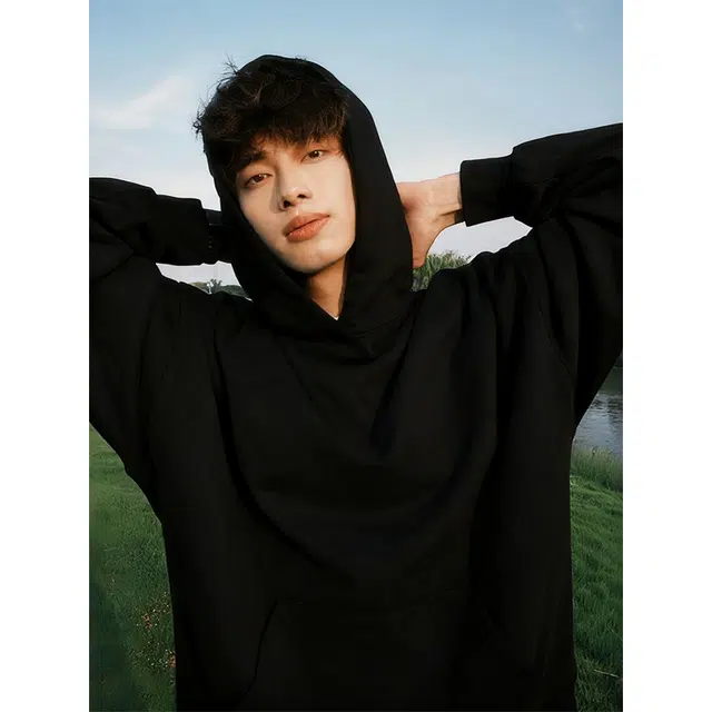 唐启 美式高街叠穿外套春秋季潮牌重磅硬挺连帽衫山东即墨卫衣 男女同款