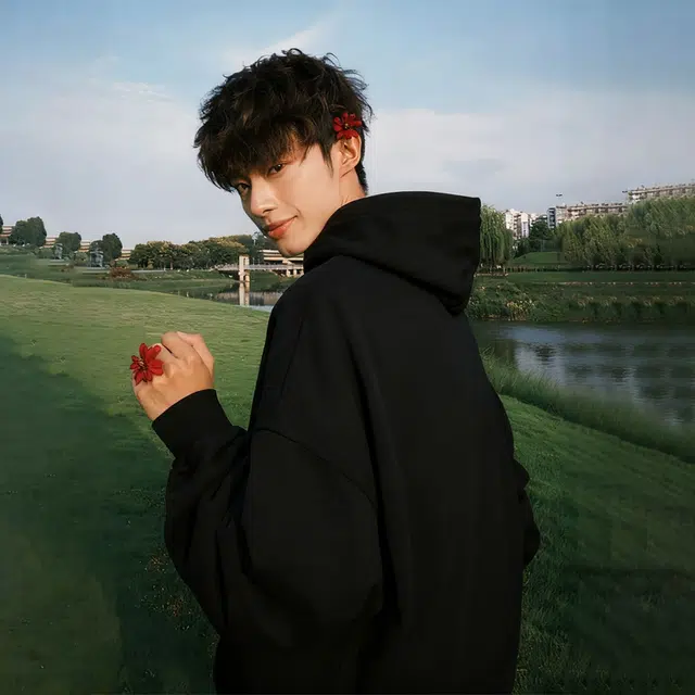 唐启 美式高街叠穿外套春秋季潮牌重磅硬挺连帽衫山东即墨卫衣 男女同款