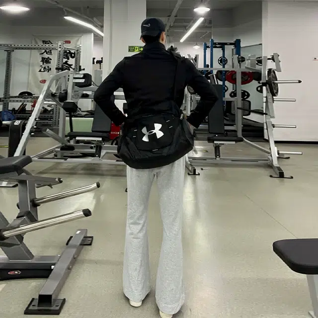 唐启 美式直筒卫裤秋季提裆显腿长健身运动裤子弯刀微喇裤休闲裤 男女同款