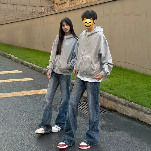 唐启 美式重磅连帽开衫卫衣 男女同款