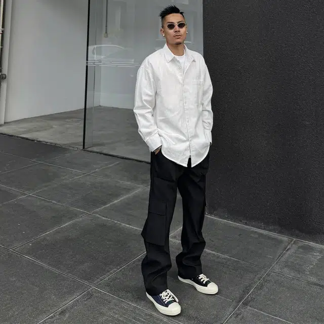 唐启 雅痞风工装外套早秋穿搭潮牌宽松高级内搭衬衣外穿长袖衬衫 男女同款