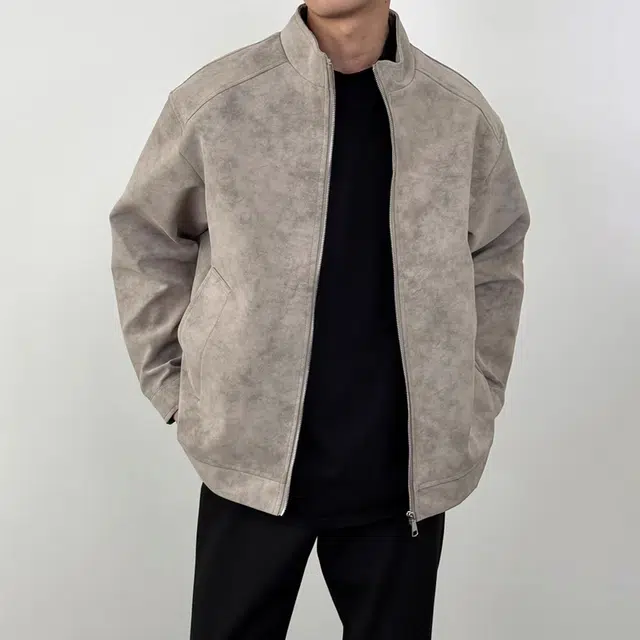 唐启  美式高街休闲简约高级感痞帅皮衣外套百搭潮流雾感机车夹克 男女同款