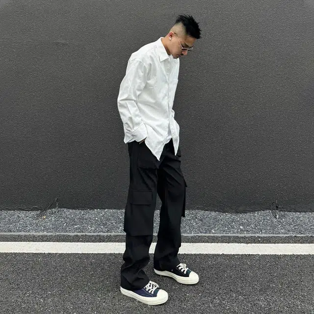 唐启 雅痞风工装外套早秋穿搭潮牌宽松高级内搭衬衣外穿长袖衬衫 男女同款