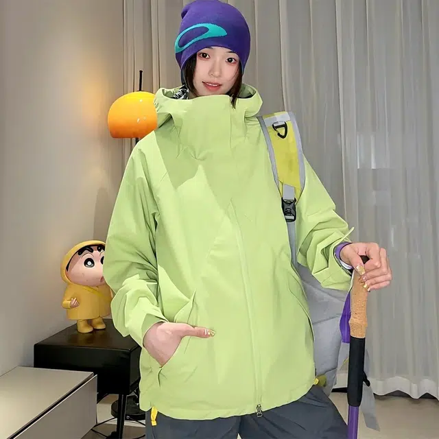 唐启 多巴胺穿搭美式机能外套户外骑行运动三防登山服斜切夹克 男女同款