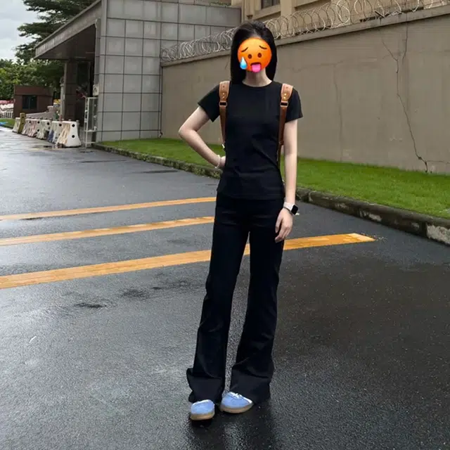 唐启 美式高街潮牌基础款弹力修身直筒微喇牛仔裤 男女同款