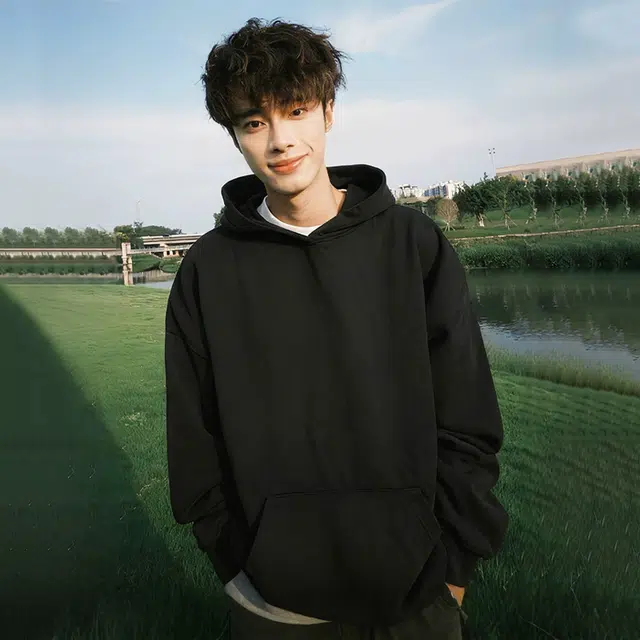 唐启 美式高街叠穿外套春秋季潮牌重磅硬挺连帽衫山东即墨卫衣 男女同款