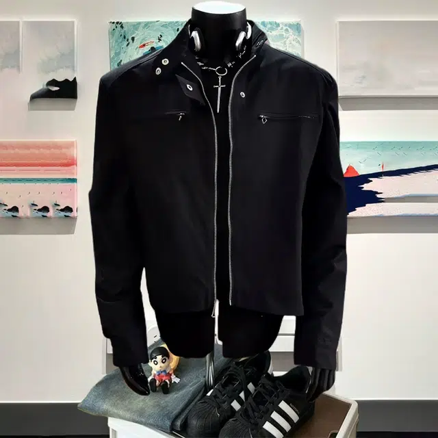 唐启 垫肩短款外套秋季设计感痞帅立领工装棒球服美式飞行夹克 男女同款