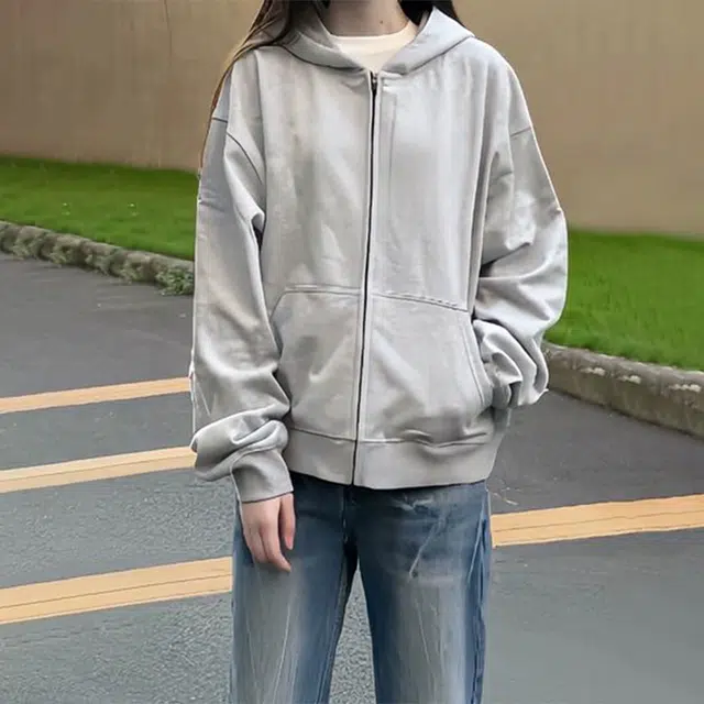 唐启 美式重磅连帽开衫卫衣 男女同款