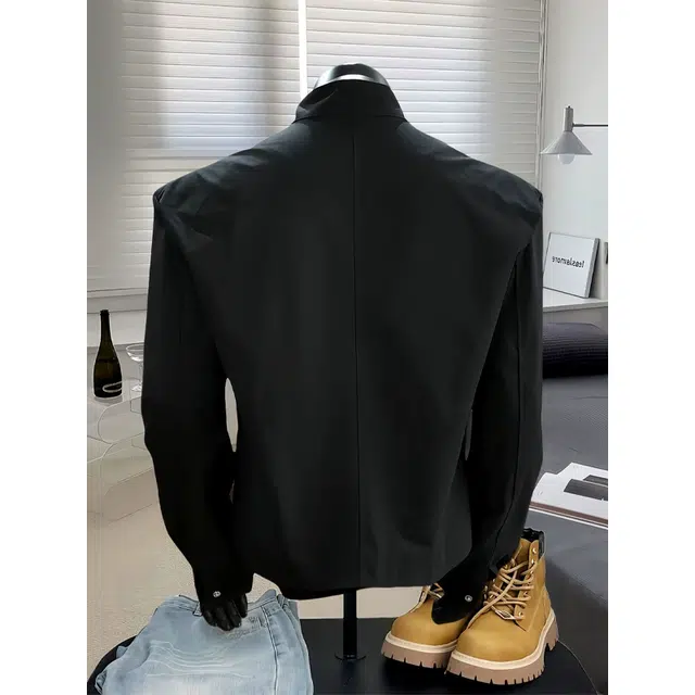 唐启 垫肩短款外套秋季设计感痞帅立领工装棒球服美式飞行夹克 男女同款