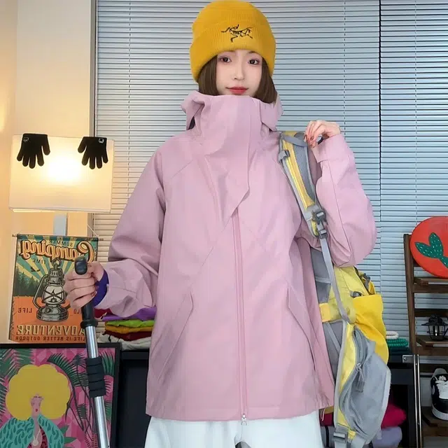 唐启 多巴胺穿搭美式机能外套户外骑行运动三防登山服斜切夹克 男女同款