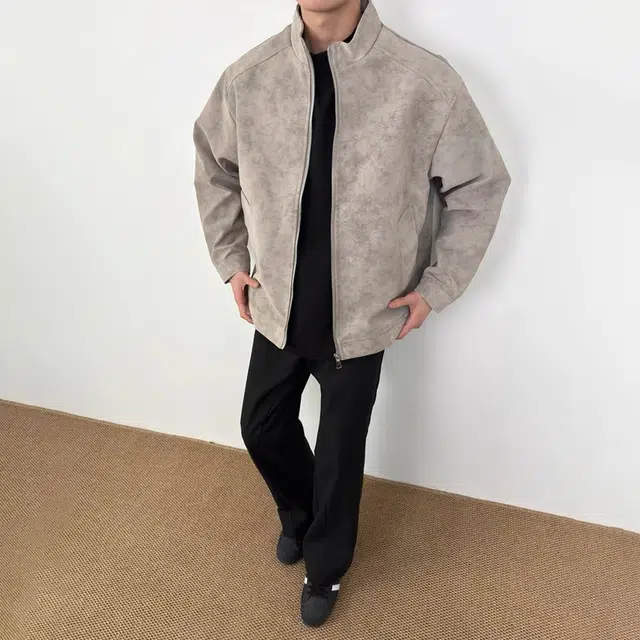 唐启  美式高街休闲简约高级感痞帅皮衣外套百搭潮流雾感机车夹克 男女同款