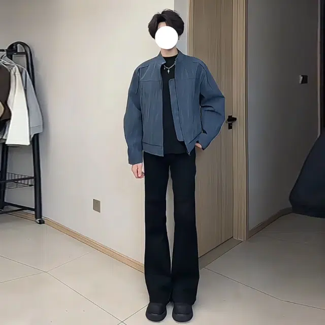 唐启  秋季显腿长直筒裤子高腰提档修身显瘦喇叭裤美式微喇牛仔裤 男女同款