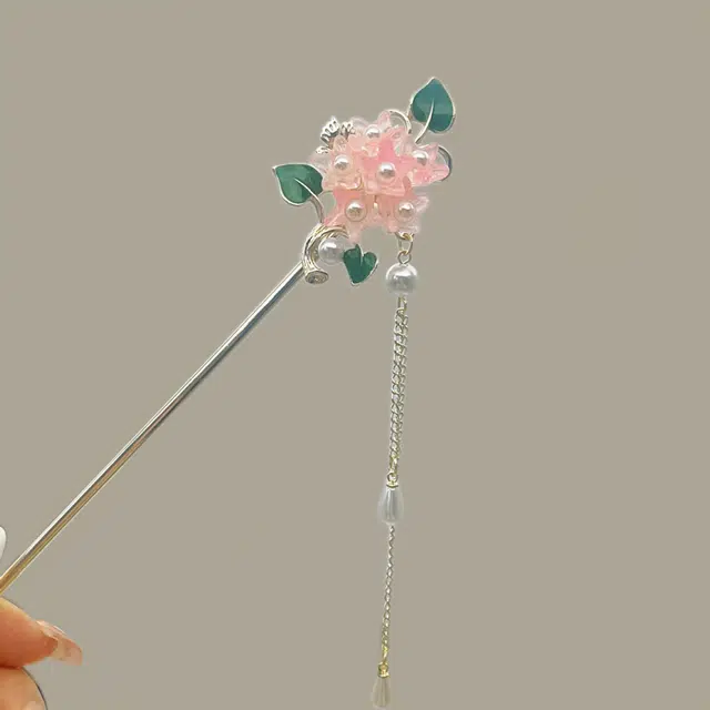 【花团锦簇】 指尖瑰宝 花朵发饰中式高级复古感头饰发钗流苏步摇汉服旗袍配饰好运降临美丽动人惊艳四座 镀银 发簪 女款