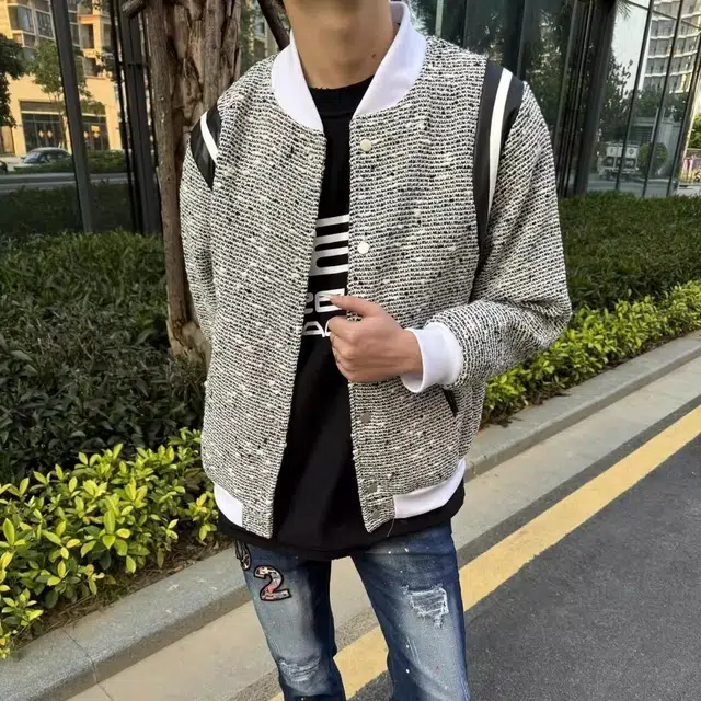寻星记 复古学院风小众设计百搭休闲开衫夹克 男女同款
