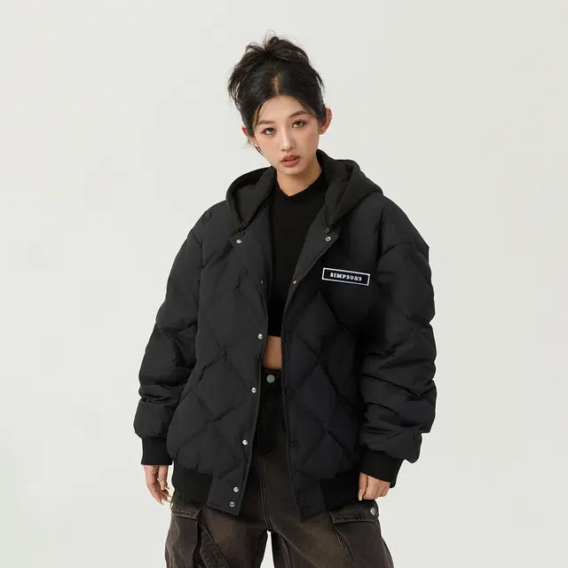 The Simpsons Diamond Plaid Hooded Flight Jacket