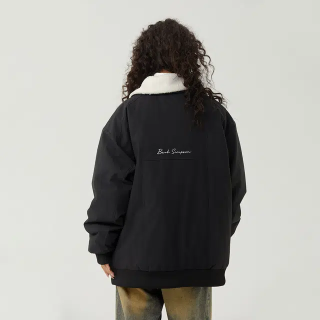 The Simpsons Logo Embroidered Sherpa Jacket