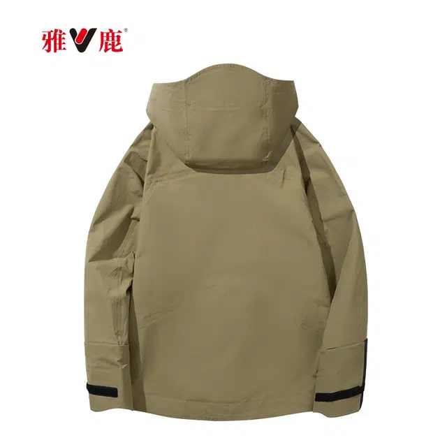 雅鹿  连帽宽松纯色外套  秋冬 防水防风冲锋衣 男女同款