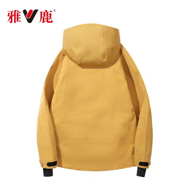 雅鹿  防风防风纯色连帽长袖 冲锋衣 男女同款