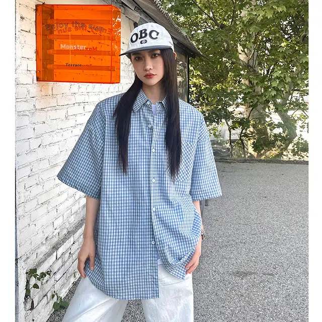 玄唐 宽松舒适时尚简约休闲短袖衬衫 女款