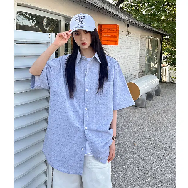 玄唐 宽松休闲简约百搭翻领短袖衬衫 女款