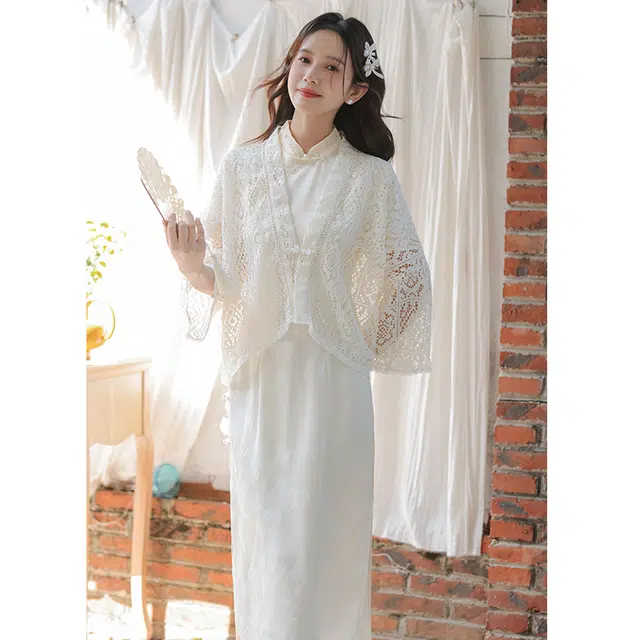 玄唐 领证登记旗袍新中式新娘订婚礼服气质复古年轻款裙装套装 女款