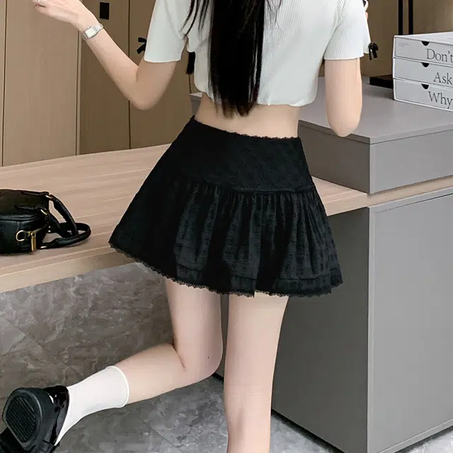 玄唐 高腰纯色简约休闲短裙 女款