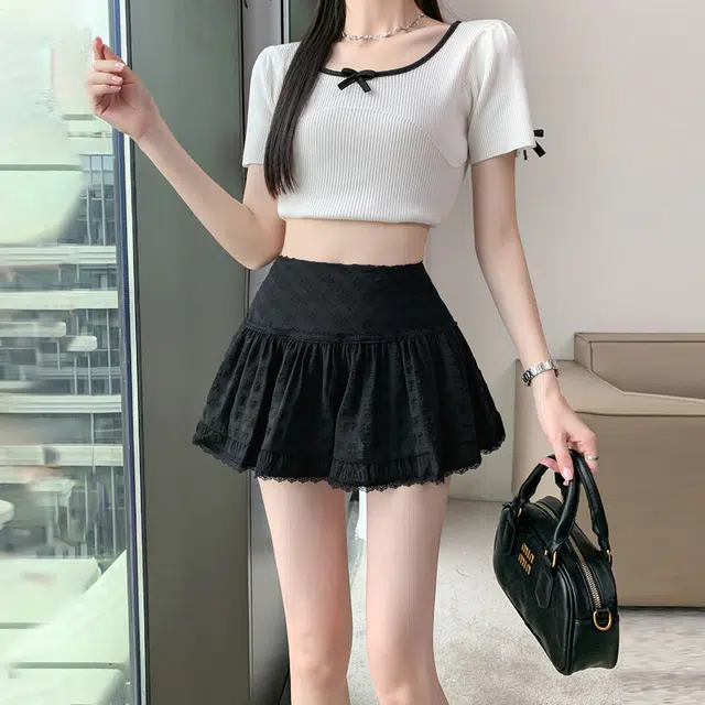 玄唐 高腰纯色简约休闲短裙 女款
