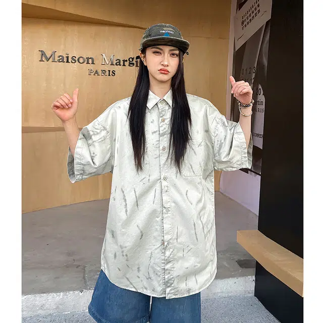 玄唐 透气高级感宽松休闲短袖衬衫 女款