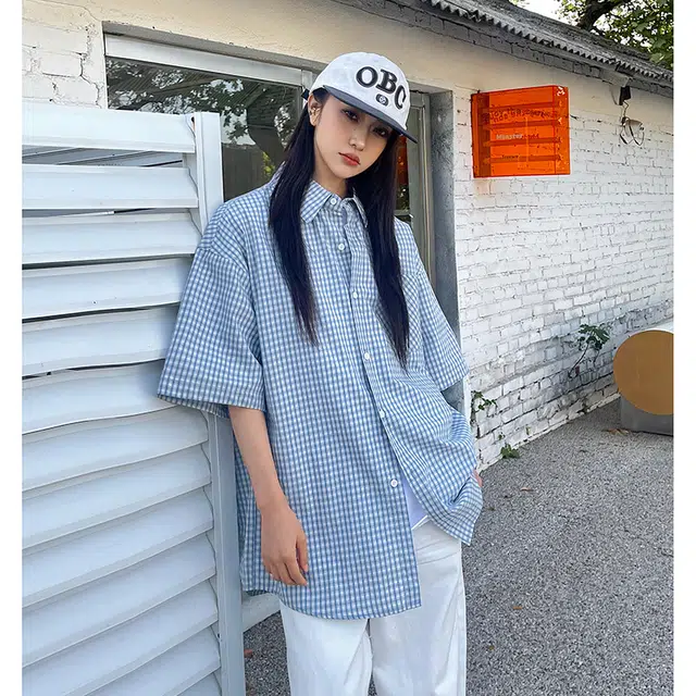 玄唐 宽松舒适时尚简约休闲短袖衬衫 女款
