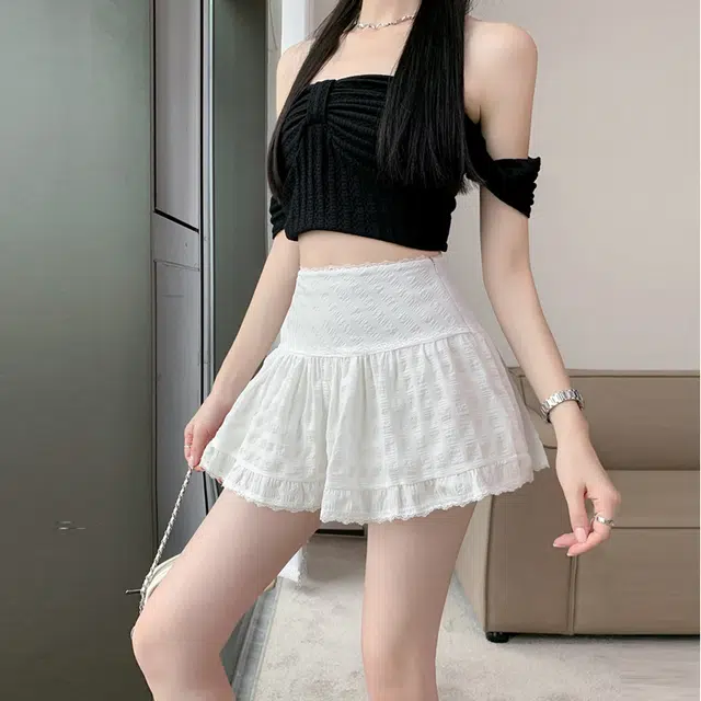 玄唐 高腰纯色简约休闲短裙 女款