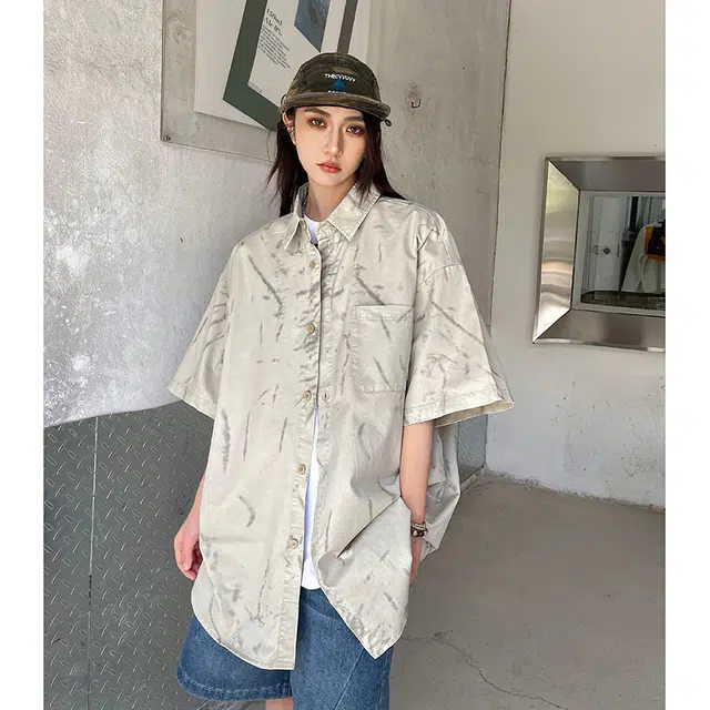 玄唐 透气高级感宽松休闲短袖衬衫 女款