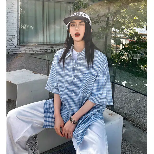 玄唐 宽松舒适时尚简约休闲短袖衬衫 女款