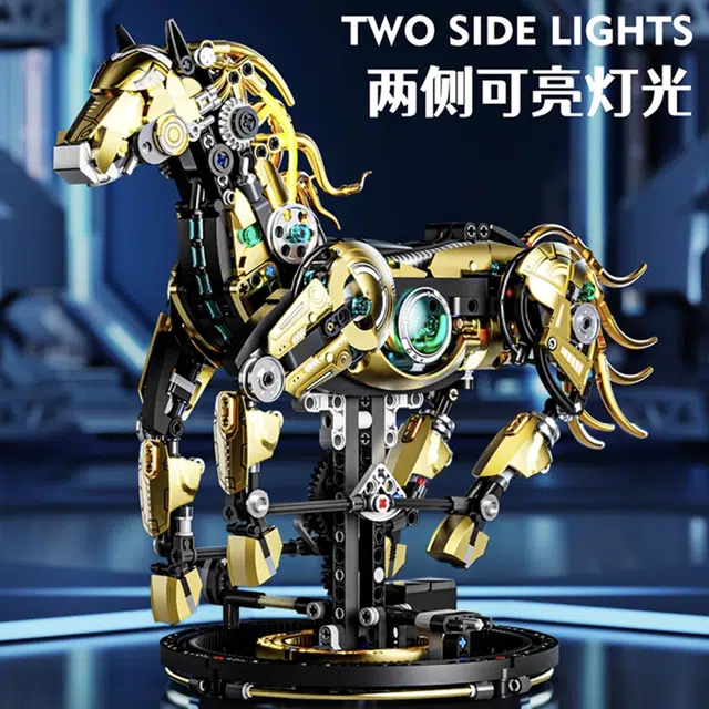 吉砖 机械战马积木 关节可动 拼装模型