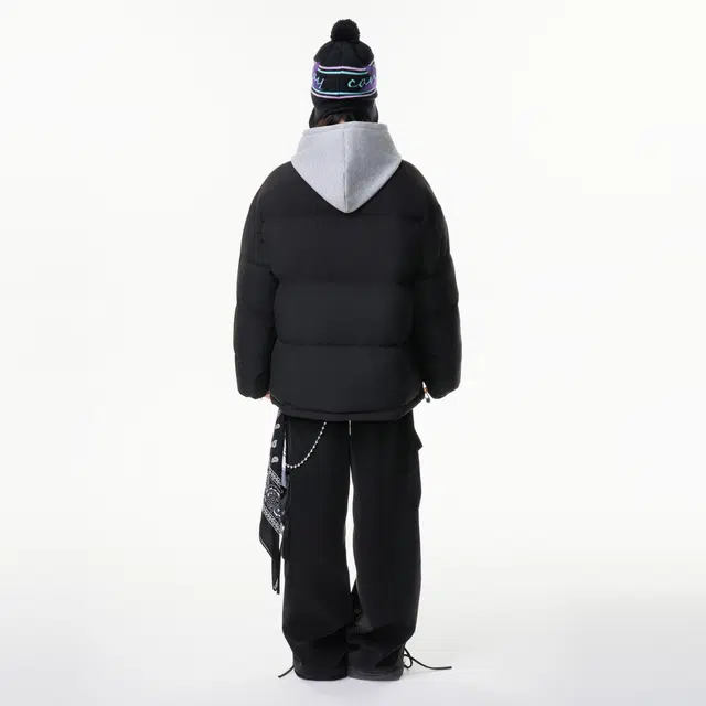 草本初色 美式潮牌学院风基础款韩系面包服字母印花保暖宽松休闲立领棉服 男女同款