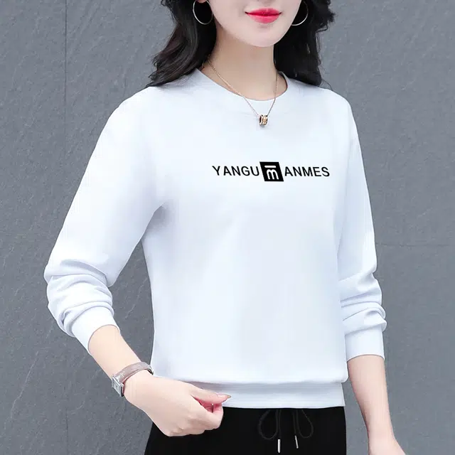 左岸 时尚休闲秋冬款加厚保暖舒适简约圆领字母设计显瘦显年轻潮流百搭上衣卫衣 女款