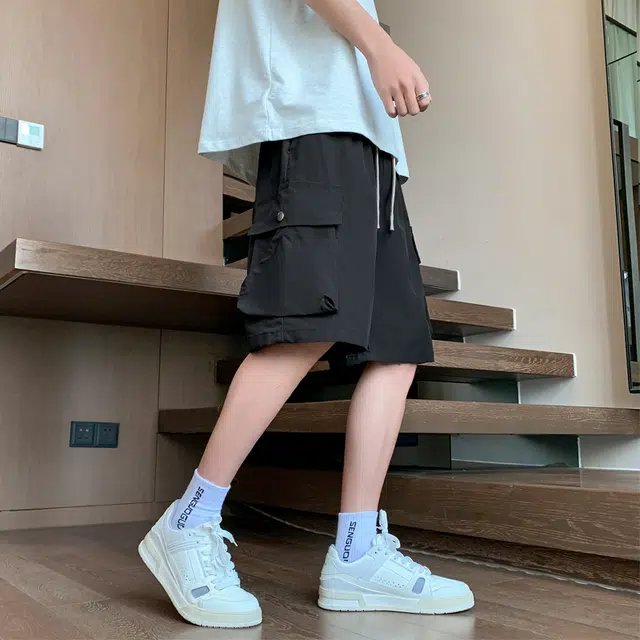 左岸 夏季薄款潮牌运动外穿冰丝五分大裤衩休闲短裤 男款