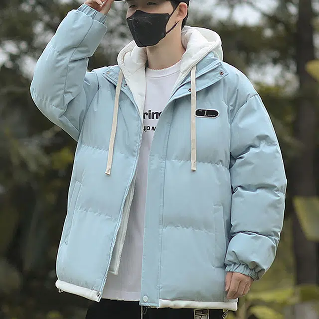 左岸 青少年百搭美式高街潮流外套设计连帽假两件痞帅酷潮休闲宽松港风潮牌棉服 男款