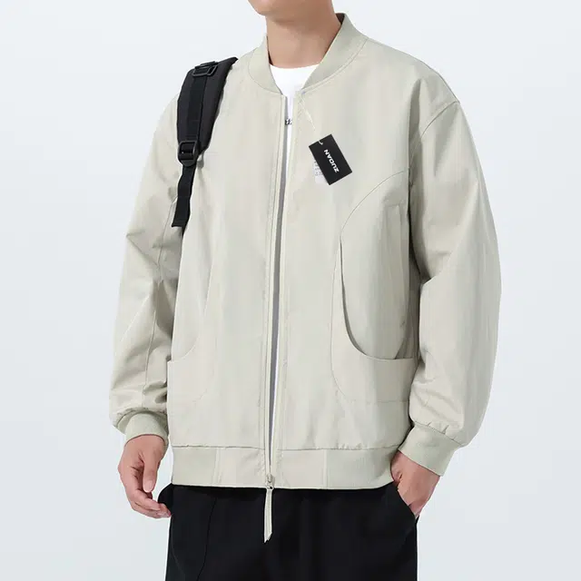 左岸 棒球服外套男春秋季宽松休闲工装上衣高级感飞行员舒适棒球领夹克 男款