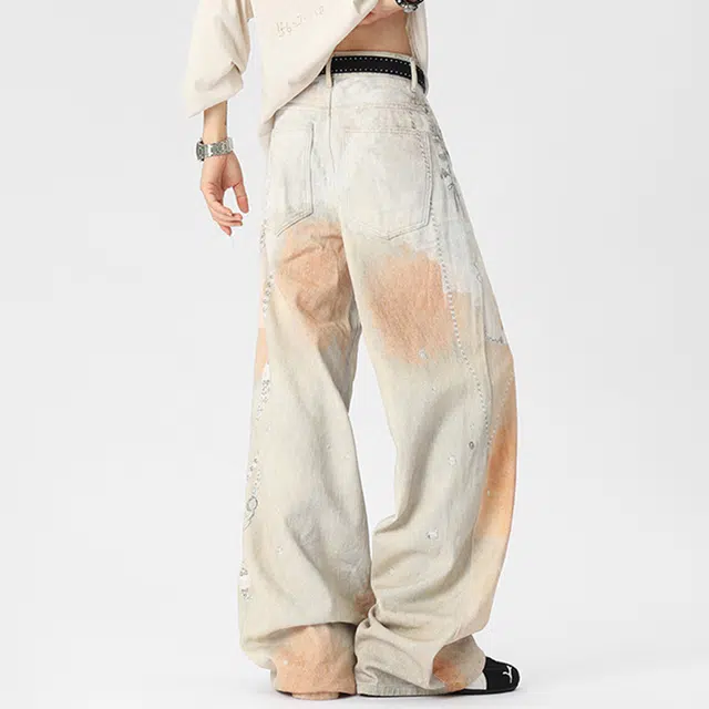 左岸 美式高街潮流百搭舒适宽松简约时尚个性高级感休闲小众学院风港风潮牌牛仔裤 男款