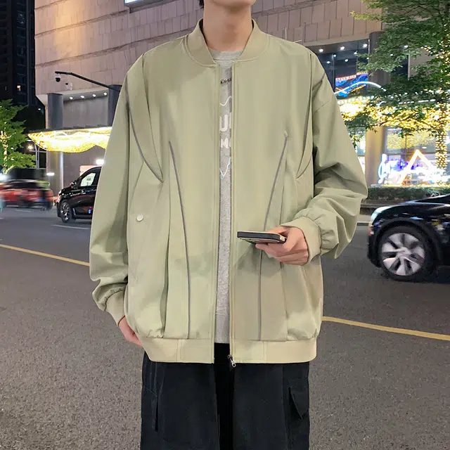 左岸 美式飞行员外套男秋季宽松休闲棒球服上衣潮牌高街工装夹克 男款