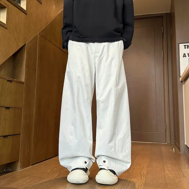 左岸 美式高街潮流百搭纯色宽松直筒长裤柔软舒适轻便透气阔腿裤春秋季休闲裤 男款