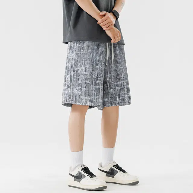 左岸 大码高街宽松透气运动五分休闲短裤 男款