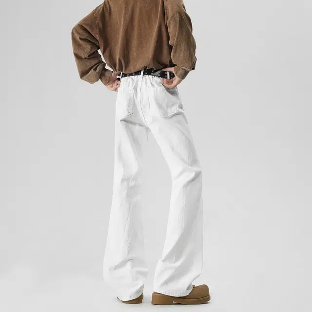 左岸 秋季美式高街潮牌裤子男微喇长裤柔软舒适休闲裤牛仔裤 男款