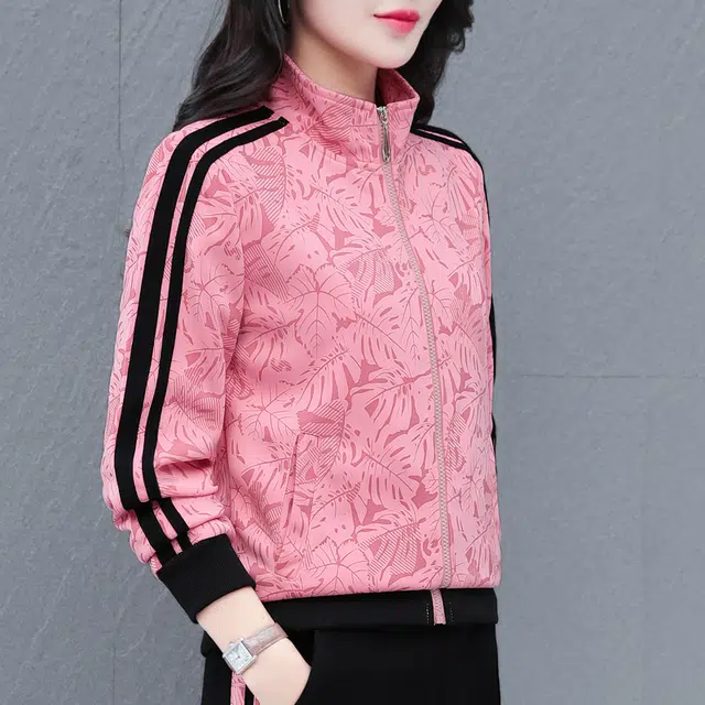 左岸 时尚简约女士潮流百搭长袖外套舒适柔软宽松透气修身显瘦显高气质设计立领日常通勤洋气减龄休闲夹克 女款