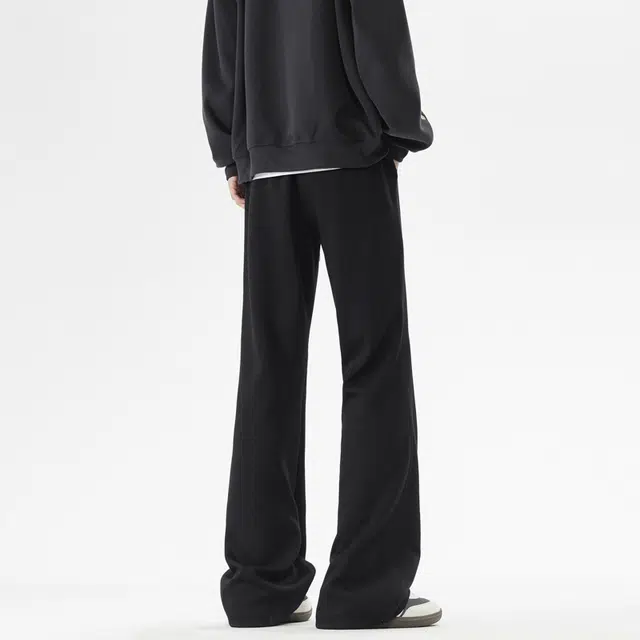 左岸 青少年港风时尚潮流简约针织运动纯色卫裤宽松柔软舒适轻便透气垂感微喇长裤春秋季休闲裤 男款