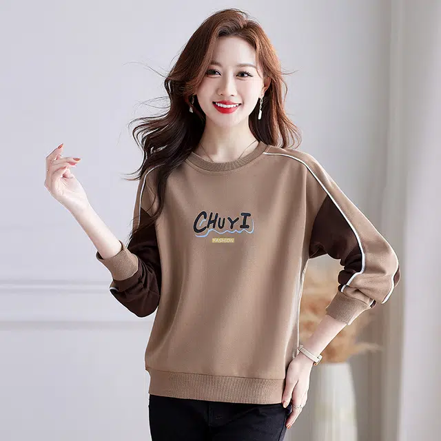 左岸 字母宽松适中圆领长袖卫衣 女款