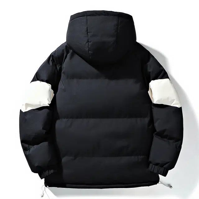 左岸 秋冬港风棉衣带帽面包服保暖宽松设计感撞色拼接潮牌棉袄加厚外套棉服 男款