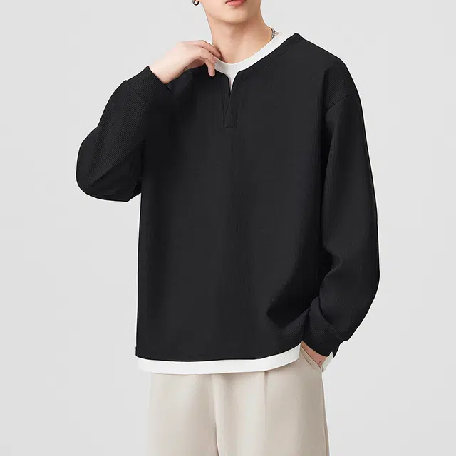 左岸 美式复古秋季男士长袖小众设计圆领时尚简约潮流百搭宽松透气舒适柔软学院风韩系高街潮牌休闲卫衣 男款