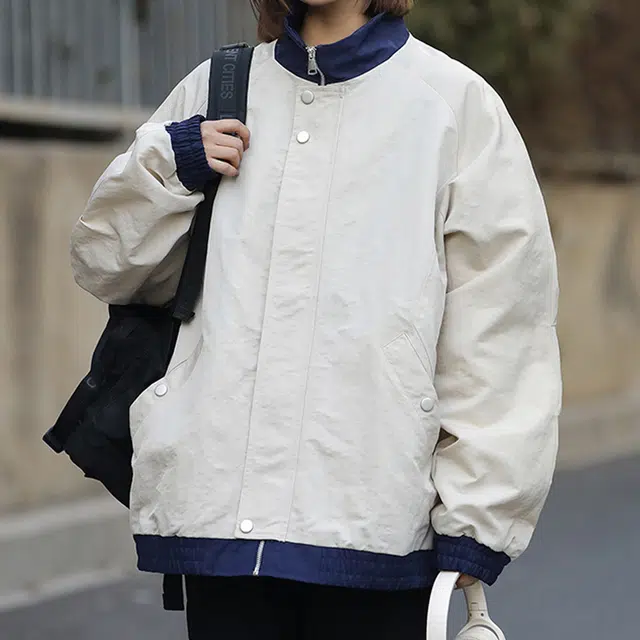 左岸 美式高街潮流休闲男装外套立领春秋季设计纯色翻领青少年上衣山系户外运动港风潮牌夹克 男女同款