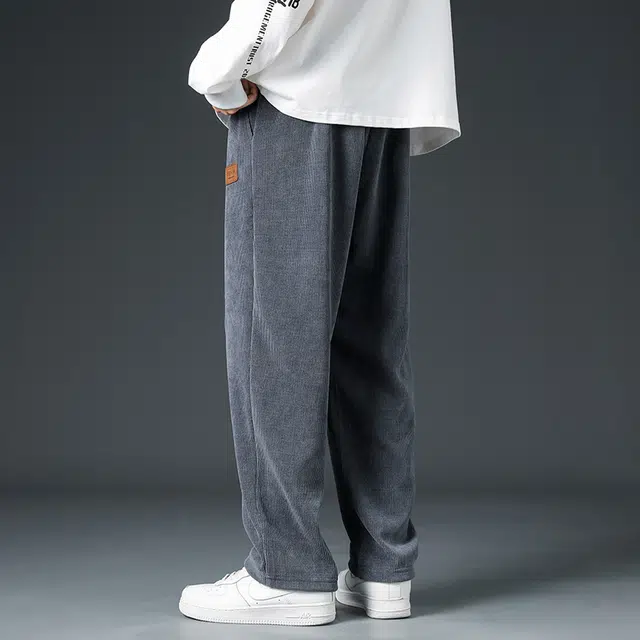 左岸 直筒卫裤潮牌运动宽松垂感阔腿百搭舒适休闲裤 男款